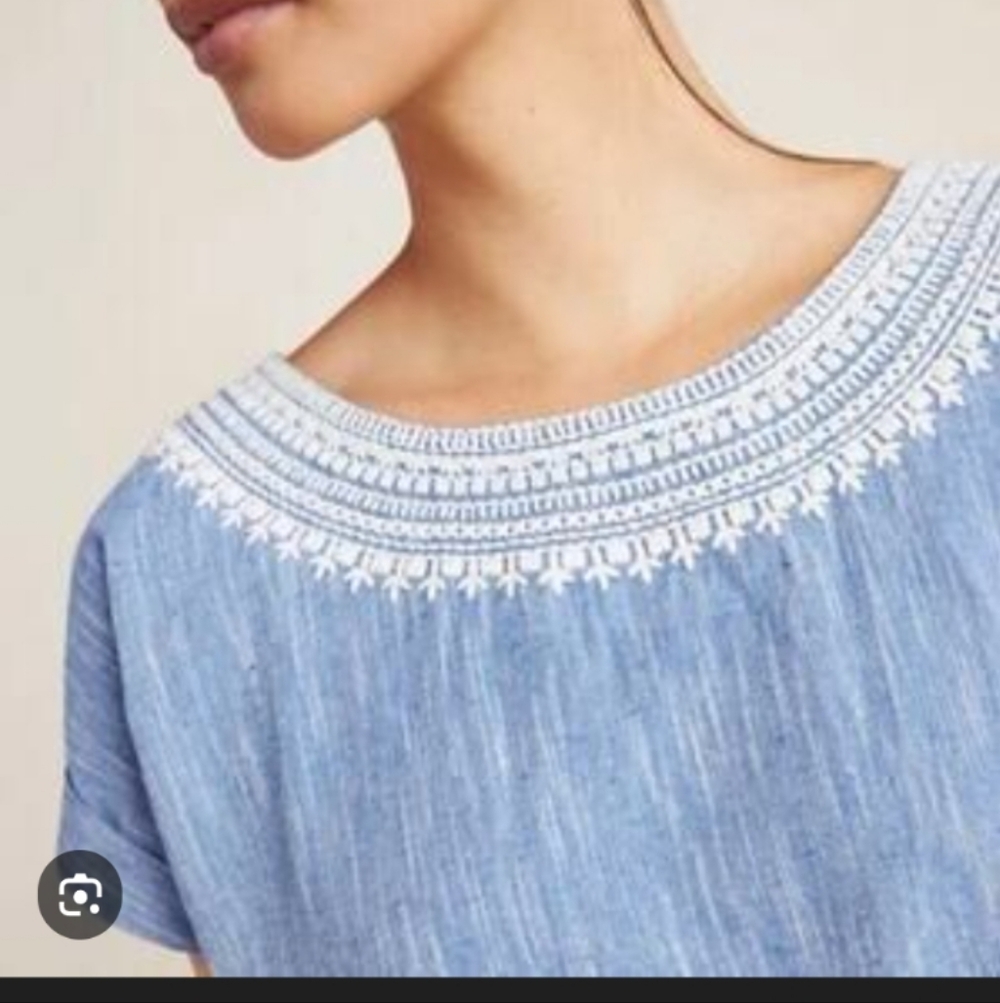 Roller Rabbit Chambray Embroidered Shift Dress - Picture 2 of 7